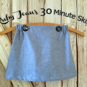 Ruby Jean's 30 Minute Skirt - Girl's  Skirt Pattern PDF. Girl Sewing Pattern. PDF Pattern. Toddler Pattern. Sizes 1-10