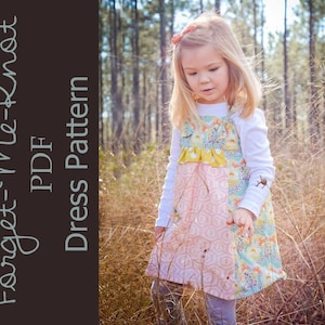 Forget-Me-Knot - Girl&#39;s Knot Dress Pattern PDF. Sewing Pattern for Girls.  Sizes 1 - 9/10 included