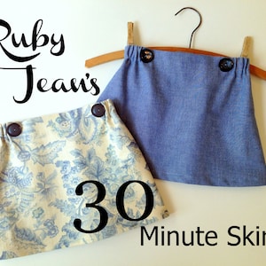 Ruby Jean's 30 Minute Skirt - Girl's  Skirt Pattern PDF. Girl Sewing Pattern. PDF Pattern. Toddler Pattern. Sizes 1-10