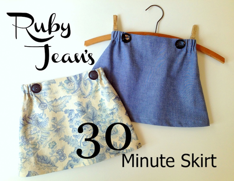 Ruby Jean's 30 Minute Skirt Girl's Skirt Pattern PDF. Girl Sewing Pattern. PDF Pattern. Toddler Pattern. Sizes 1-10 image 1