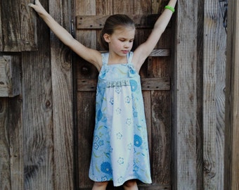Forget-Me-Knot - Girl's Knot Dress Pattern PDF. Sewing Pattern for Girls.  Sizes 1 - 9/10 included