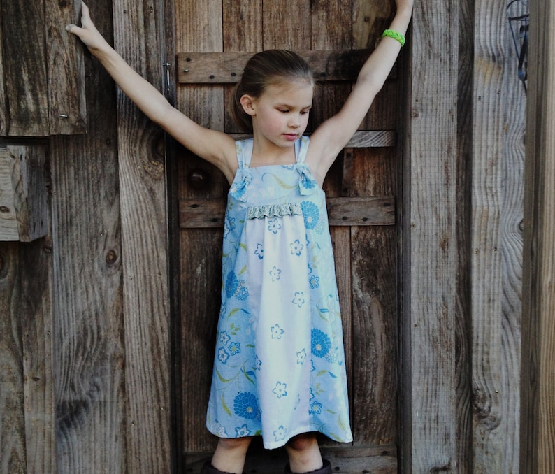 Forget-Me-Knot Girl's Knot Dress Pattern PDF. Sewing Pattern for Girls. Sizes 1 9/10 included image 4