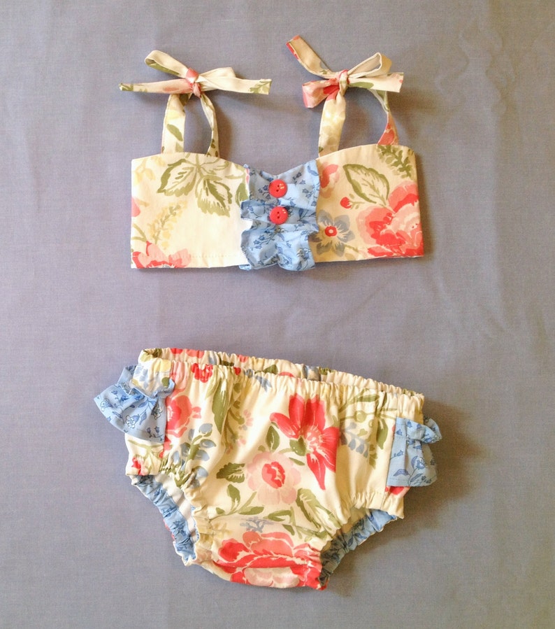 Gidget Girl's Bikini Sewing Pattern. Retro Swimsuit Pattern. Girl Sewing Pattern. Kids Swimwear Sizes 3,4,5,6 image 5