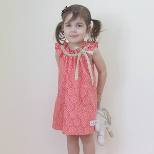 Flutter-By Top & Dress Pattern PDF Sewing Pattern for Girls.  Sizes 1 -8 included