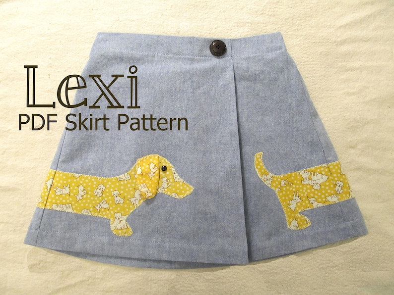 Lexi Girl's Applique Skirt Pattern PDF. Girl Sewing Pattern. PDF Pattern. Toddler Pattern. Sizes 1-8 image 1