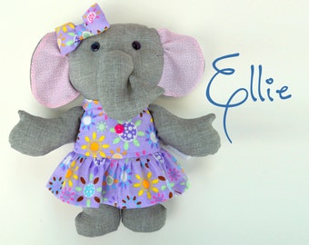 COMBO Ellie Baby Elephant PDF Doll Pattern AND Wardrobe
