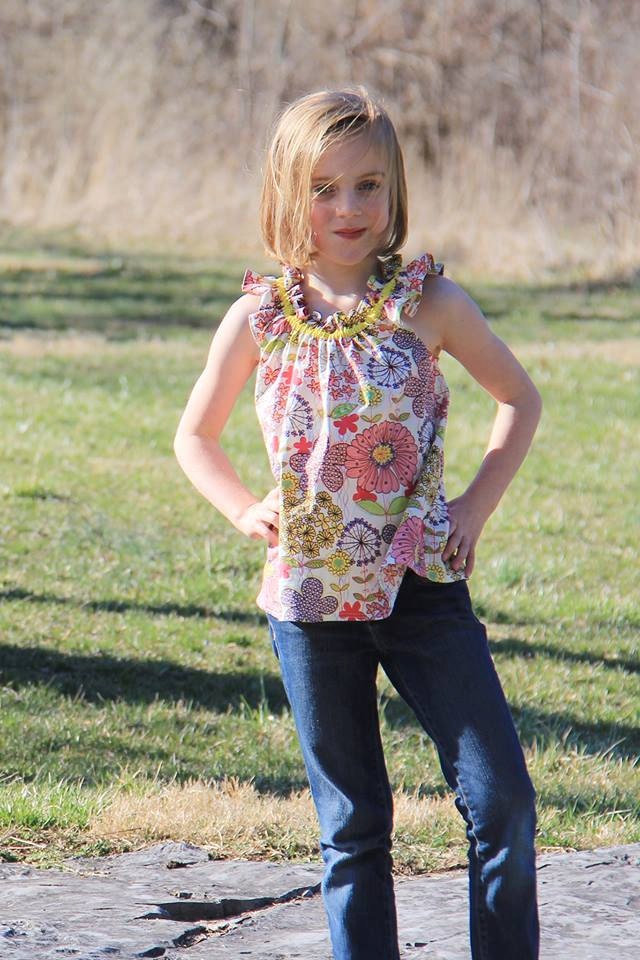 Flutter-by Top & Dress Pattern PDF Sewing Pattern for Girls. Sizes 1 -8