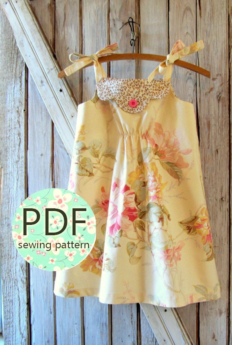 Annie Vintage Style Girls Dress PDF Pattern Tutorial, Easy Sew sizes 12m thru 8 included image 5