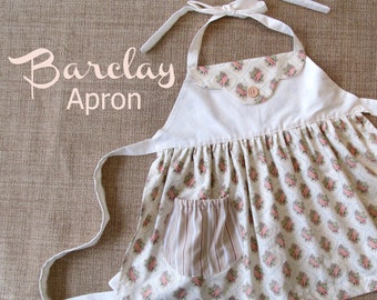 Barclay - Kitschy Apron Girls Sewing Pattern.  PDF Pattern. Toddler Pattern. All Sizes 2-8 Included