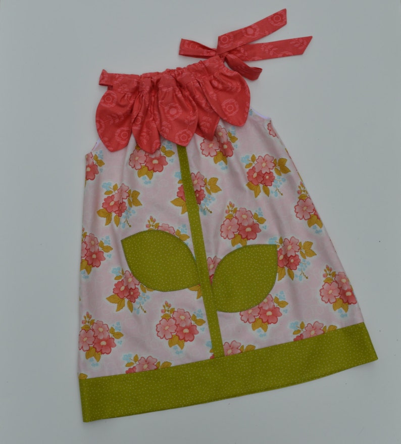 Sunny Flower Pillowcase Dress Girl Christmas Dress Pattern PDF. Kid's Children's Clothing. Easy Sew Sizes 12m thru 10 included image 4