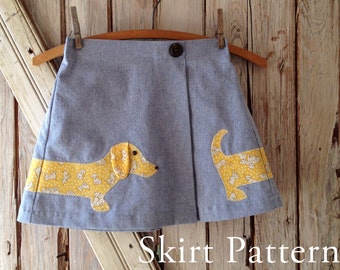 Lexi - Girl's Applique Skirt PDF Sewing Pattern. Girl Sewing Pattern.  Kids Clothing. Toddler Pattern. Sizes 1-8