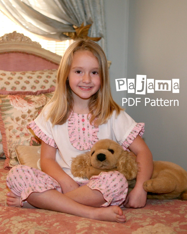 Peggy Sue Girl's Pajama Pattern Girl's Sewing Pattern. Toddler Pajama Pattern. Sizes 1-8 image 2