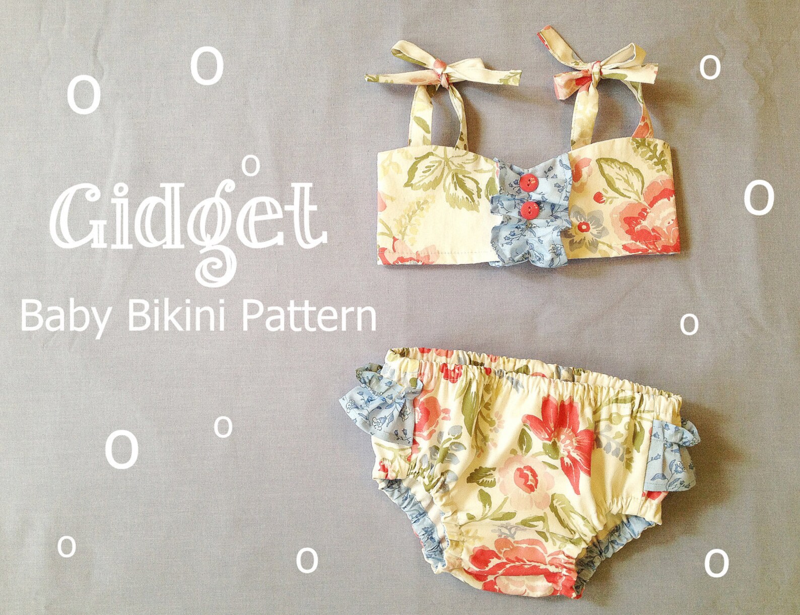 Gidget Baby Bikini Sewing Pattern. Retro Swimsuit Pattern. Etsy