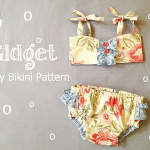 Gidget Baby Bikini Sewing Pattern. Retro Swimsuit Pattern. Girl Sewing Pattern. Baby Sewing Pattern. Sizes 6m-24m image 3