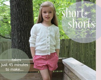 SALE Simply Sweet Shorts - Girl's Short PDF Pattern. Girl PDF Sewing Pattern. Sizes 1-8