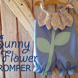 Sunny Flower - Pillowcase Romper Pattern. Girl Baby Toddler Sewing Pattern. Easy Sew Sizes 1/2, 1, 2, 3, 4, 5, 6 included