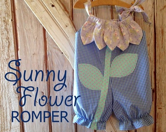 Sunny Flower - Pillowcase Romper Pattern. Girl Baby Toddler PDF Sewing Pattern. Easy Sew Sizes 1/2, 1, 2, 3, 4, 5, 6 included