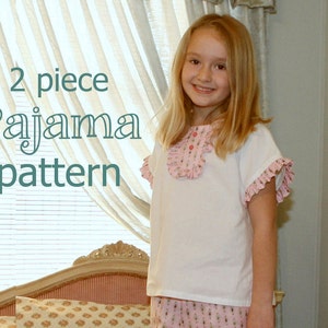 Peggy Sue - Mädchen Pyjama-Schnittmuster - Mädchen Schnittmuster. Schnittmuster Kinder Pyjama. Größen 1-8