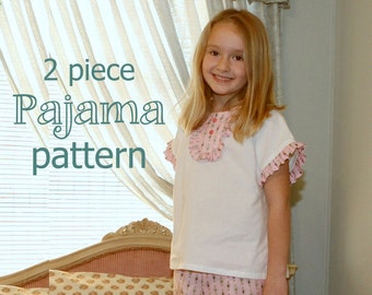Peggy Sue - Girl's Pajama Pattern - Girl's Sewing Pattern. Toddler Pajama Pattern. Sizes 1-8