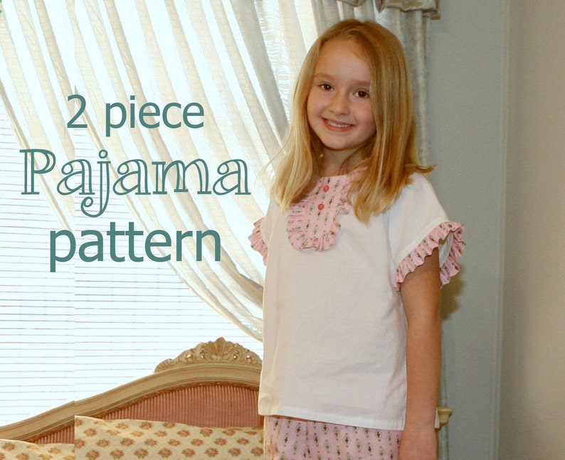 Peggy Sue Girl's Pajama Pattern Girl's Sewing Pattern. Toddler Pajama Pattern. Sizes 1-8 image 1