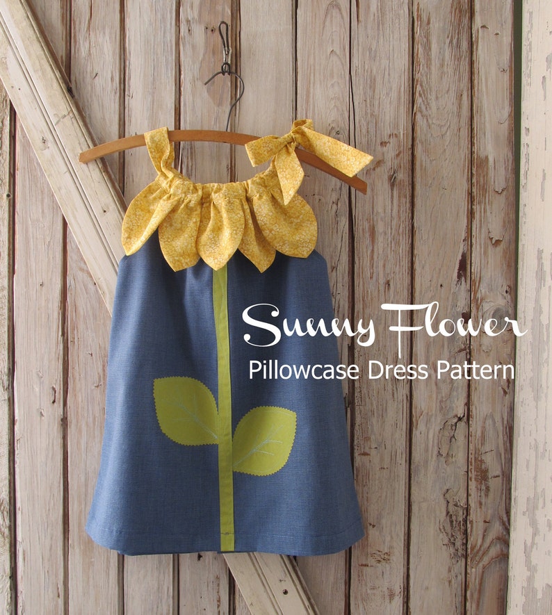 Sunny Flower Pillowcase Dress Girl Christmas Dress Pattern PDF. Kid's Children's Clothing. Easy Sew Sizes 12m thru 10 included image 2