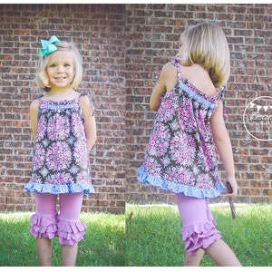 Tickle Me Top  - PDF Top Pattern  Girl's Sewing Pattern. Girl's Top Pattern. Toddler Top Pattern sizes 1-9/10