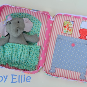 SALE 3 Pattern Combo Ellie Baby Elephant PDF Doll Pattern, Wardrobe and Travel Case image 5