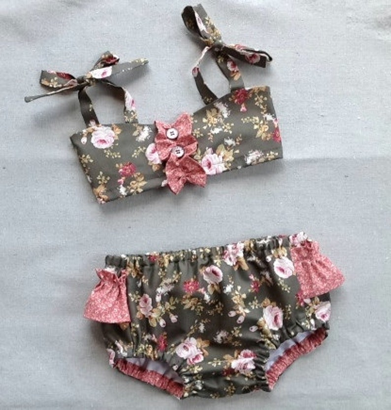Gidget Girl's Bikini Sewing Pattern. Retro Swimsuit Pattern. Girl Sewing Pattern. Kids Swimwear Sizes 3,4,5,6 image 2