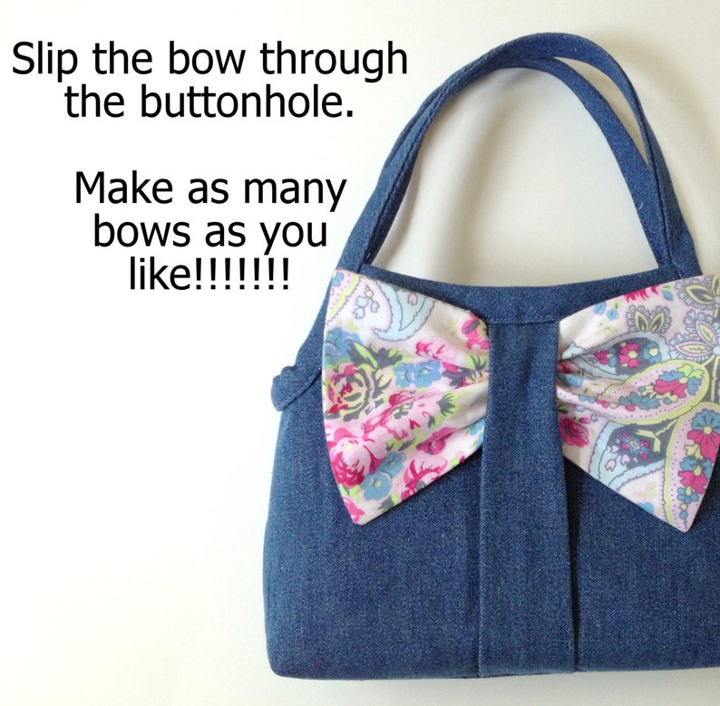 Bow-lious Girl's Interchangeable Bow Bag PDF Pattern Tutorial Summer Purse Tote Accessory Easy Sew image 2