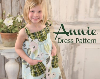 Annie Vintage Style Girls Dress PDF Pattern Tutorial, Easy Sew sizes 12m thru 8 included