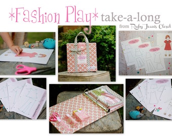 Fashion Play Combo  - Take a long child's designing/sewing tote and printables