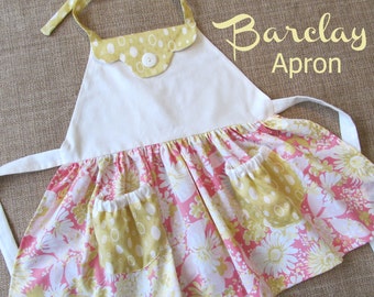 Barclay - Kitschy Apron Girls Sewing Pattern.  PDF Pattern. Toddler Pattern. All Sizes 2-8 Included