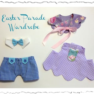 3 PATTERN COMBO Beatrix and Beau Baby Bunny PDF Doll Pattern, Wardrobe and Travel Case image 4
