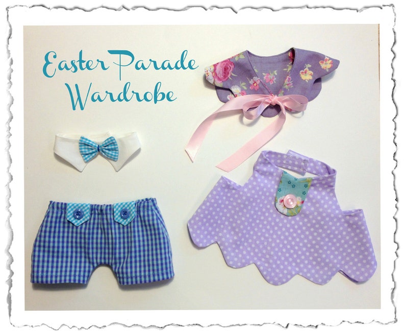 3 PATTERN COMBO Beatrix and Beau Baby Bunny PDF Doll Pattern, Wardrobe and Travel Case image 4