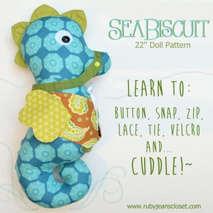 Sale! 2 PATTERN COMBO SeaBiscuit Doll and Fishy Friends PDF pattern Fine Motor Skills Learning 22'' Doll Pattern