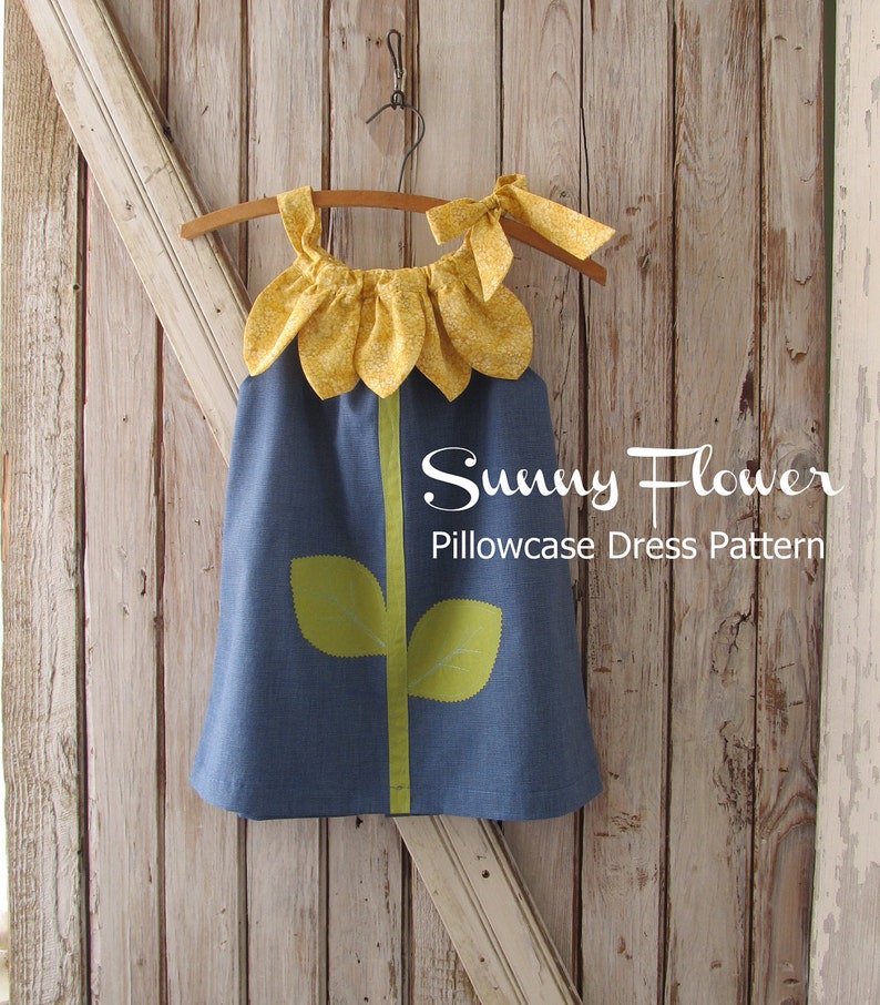 Sunny Flower Pillowcase Dress Girl Sewing Pattern PDF Pattern Tutorial Easy Sew Sizes 12m thru 10 included image 2