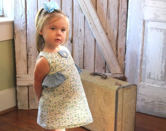Maddie - Girl's Ruffled Dress PDF Pattern. Girl Kid Toddler Child Sewing Pattern. Easy Sew Sizes 12m-10 included
