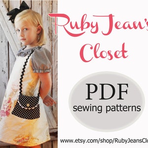 Uptown Girl - Girl&#39;s A-Line Dress Pattern PDF. Sewing Pattern for Girls.  Sizes 1-10 included