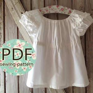 Sweet Cheeks Peasant Top Pattern PDF. Girl's Sewing Pattern. Girl's Top Pattern. Toddler Top Pattern sizes 1-10 image 1
