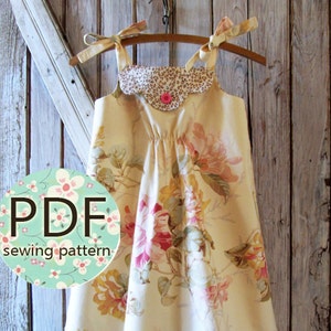 Annie - Vintage Style Girl&#39;s Dress Pattern PDF. Girl&#39;s Sewing Pattern. Kid&#39;s Clothing. Sizes 12m thru 8 included