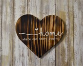 Wood Burned Heart Home where our story begins Wall Decor Custom Personalized Quote Anniversary Wedding Gift Couple Housewarming