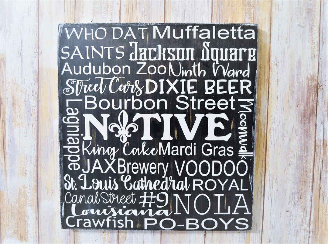 Native Louisiana UBahn Kunst Hometown Dekor Holzschild Etsy.de