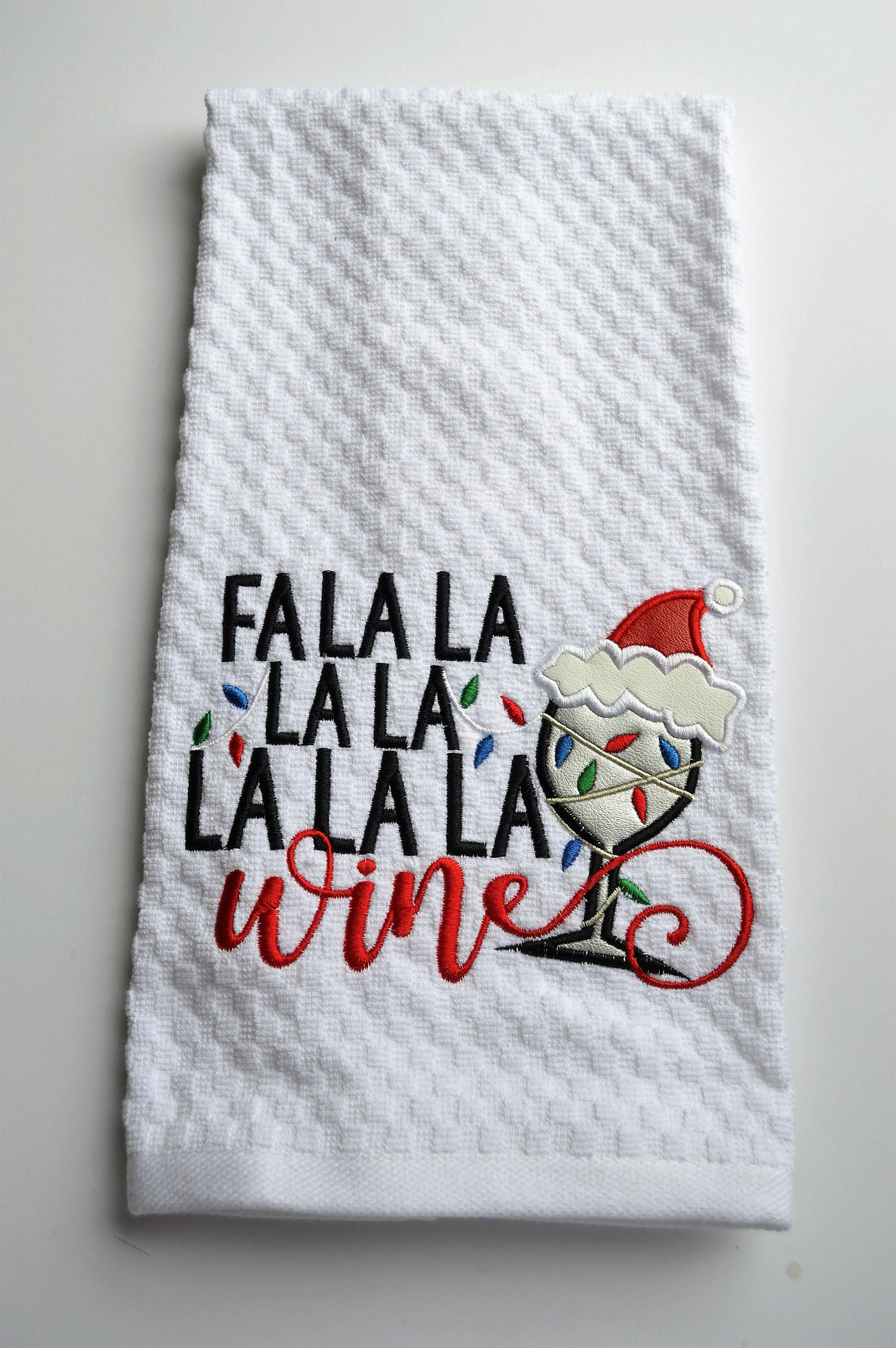 Wine Lovers Machine Embroidery Towel Christmas Kitchen Etsy
