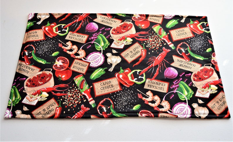 New Orleans Fabric Placemats Food Theme Thick Placemats Etsy