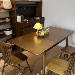 Extendable Dining Table - Solid Wood Kitchen Table, Walnut Dining Table, Extension Table, Space Saving Table, Seats 4 to 8, Oak Dining Table