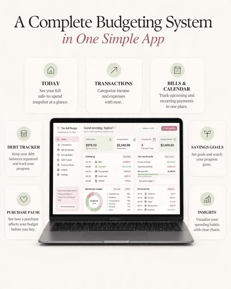 ADHD Budget Planner App | Paycheck, Bills, Expenses & Debt Tracker - Etsy