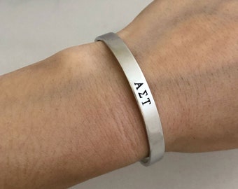 Custom Sorority tie bar, Sorority bracelet, Any Sorority, Any Fraternities, Sorority gifts, Greek letters, Gamma, Alpha ,Omega, Delta, Chi