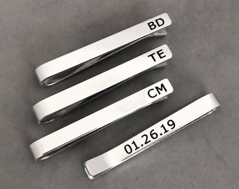 Regalo de padrinos de boda, boda, regalo de boda para hombres, clip de corbata personalizado, clip de corbata personalizado, clip de corbata flaco, corto, regalo para él, papá, novio