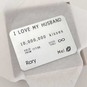 Carte de crédit personnalisée, cadeau pour femme, fête des pères, cadeau pour homme, j'aime ma femme, cadeau d'anniversaire pour mari, cadeaux pour lui, cadeaux de mariage