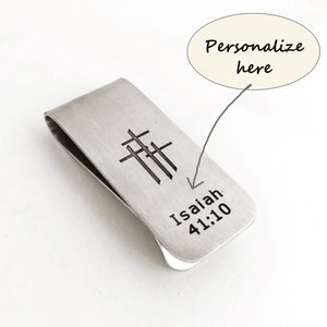 Drei Kreuze Geldklammer, personalisierte Geldklammer, gravierte individuelle Geldklammer, Kreuz, inspirierende christliche Geschenke, Dreifaches Kreuz, christlich